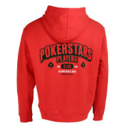 Image de SWEAT À CAPUCHE ROUGE POKERSTARS PLAYERS CLUB SANS FERMETURE ÉCLAIR