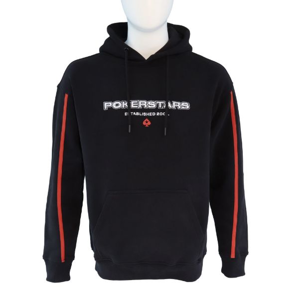 Bild von SCHWARZER POKERSTARS ORIGIN-HOODIE, OVERSIZED MIT ÄRMELPASPEL