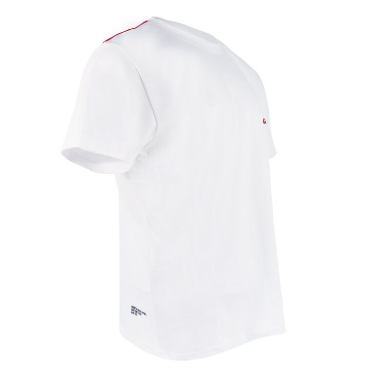 CAMISETA BLANCA CLÁSICA DE POKERSTARS CON RIBETE EN ROJO