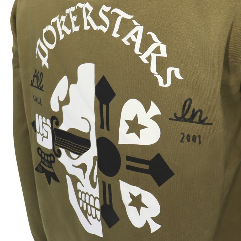 SUDADERA CAQUI CON CALAVERA Y ESPADA DE POKERSTARS