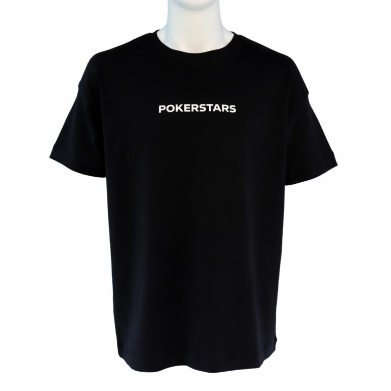 CAMISETA NEGRA DE LOS ORÍGENES DE POKERSTARS EXTRA HOLGADA Y DE HOMBROS CAÍDOS