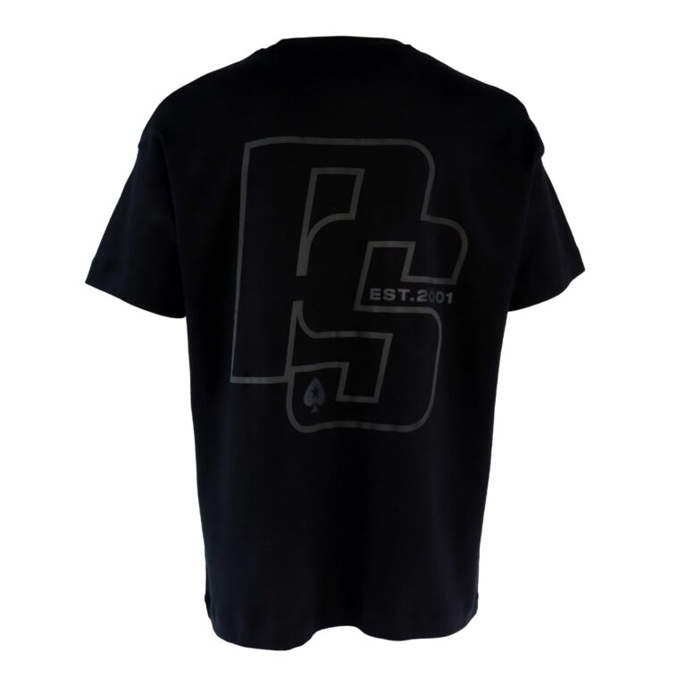 CAMISETA NEGRA DE LOS ORÍGENES DE POKERSTARS EXTRA HOLGADA Y DE HOMBROS CAÍDOS