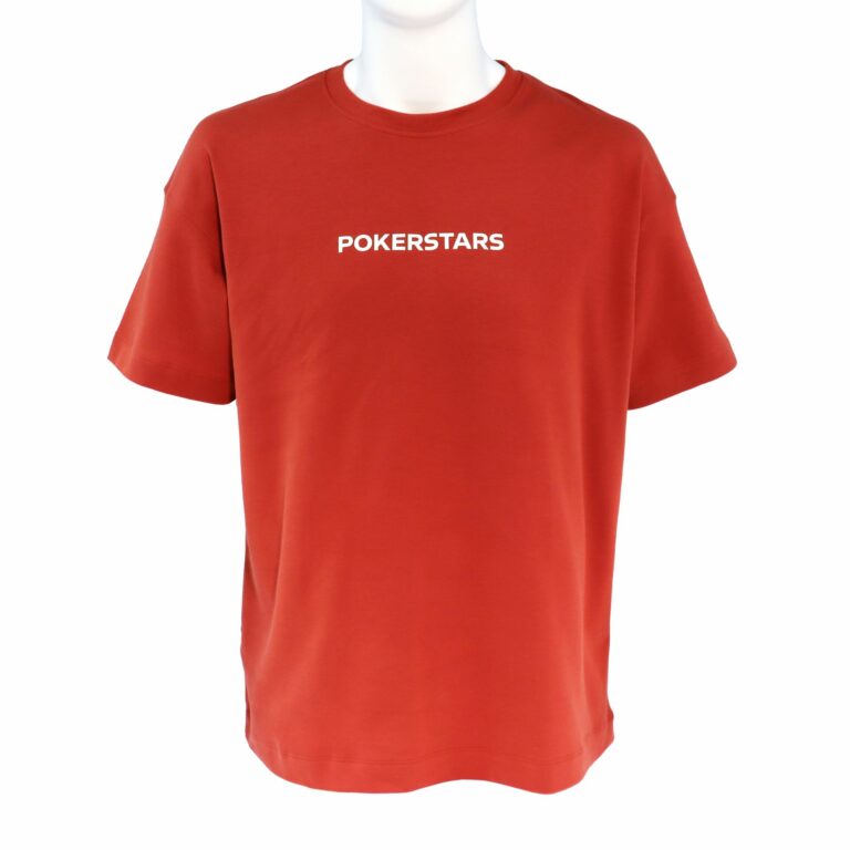 CAMISETA ROJA DE LOS ORÍGENES DE POKERSTARS EXTRA HOLGADA Y DE HOMBROS CAÍDOS