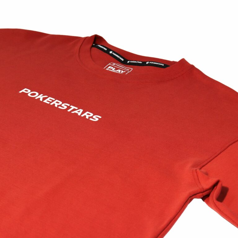 CAMISETA ROJA DE LOS ORÍGENES DE POKERSTARS EXTRA HOLGADA Y DE HOMBROS CAÍDOS