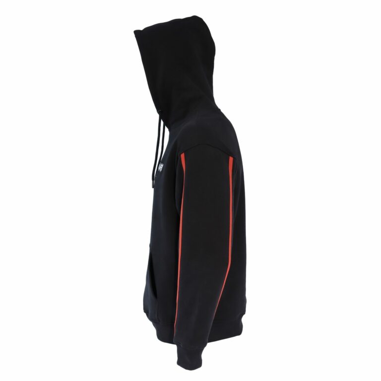 SUDADERA NEGRA EXTRA HOLGADA CON CAPUCHA, DETALLES BORDADOS DE LOS ORÍGENES DE POKERSTARS Y RIBETES EN LAS MANGAS